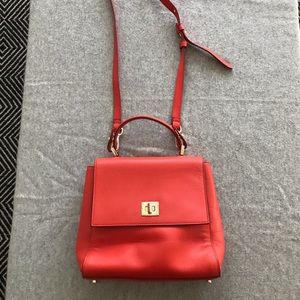 Small red structures shoulder bag